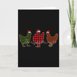 Carte Chicken Merry Christmas Red Green Leopard Plaid Xm