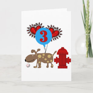 Carte Chien 3e anniversaire Tshirts et cadeaux