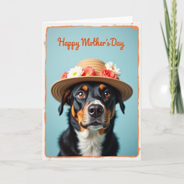 Carte Chien à Bordure Distressée (Devant)