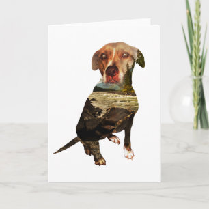 Carte chien à double exposition
