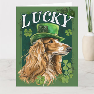 Carte Chien Afghan St Patrick's Day