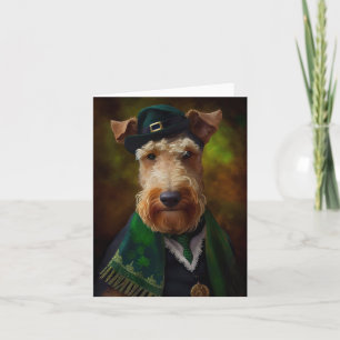 Carte chien airedale à la Saint-Patrick
