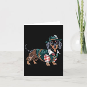 Carte Chien allemand Dachshund Bavarian Weiner Saucisse 
