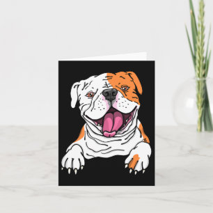 Carte Chien américain bouledogue anglais souriant amateu