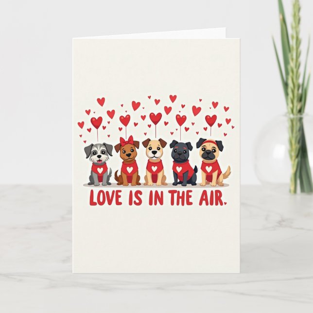 Carte Chien Amour Dans L'Air (Devant)