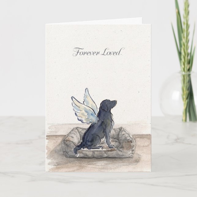 Carte Chien Ange Aimé Pour Toujours Mémorial de Compassi (Devant)
