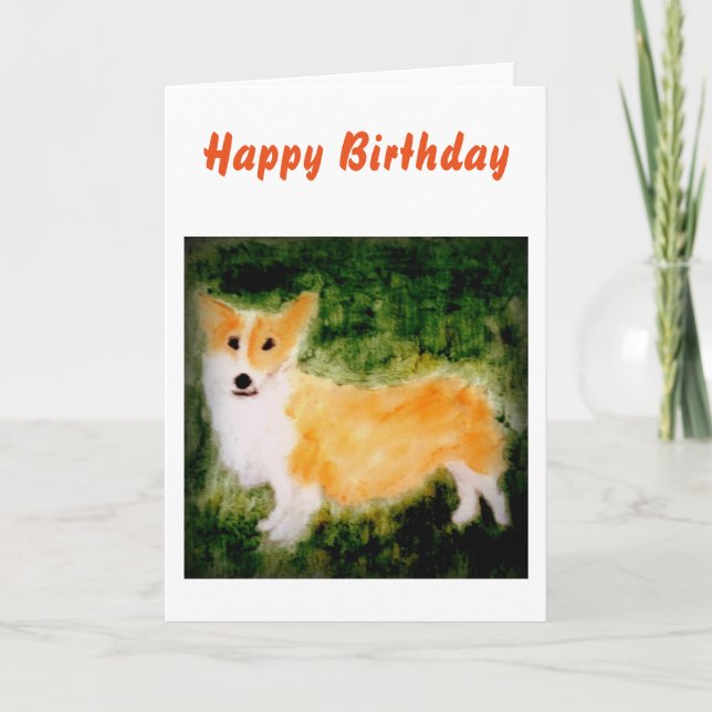 Carte Chien Art Cute Corgi (Devant)