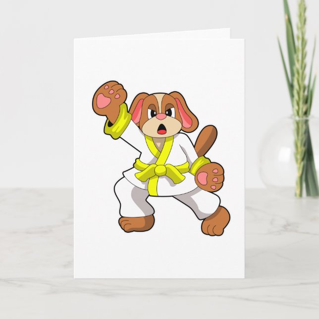 Carte Chien au karaté arts martiaux (Devant)