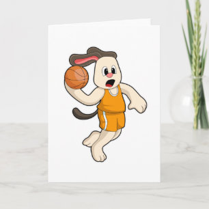 Carte Chien au sport de basket-ball
