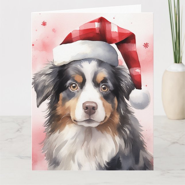 Carte Chien australien Noël Père Noël Paks (Devant)