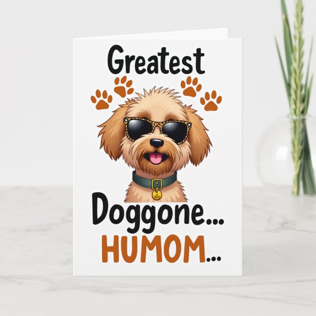 Carte Chien aux Lunettes de Soleil À Taches (Devant)