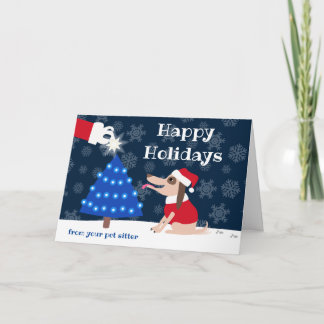 Carte Chien avec animal de compagnie avec sapin de Noël