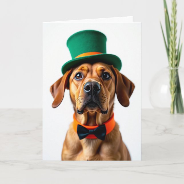 Carte Chien Avec Chapeau Incroyable (Devant)