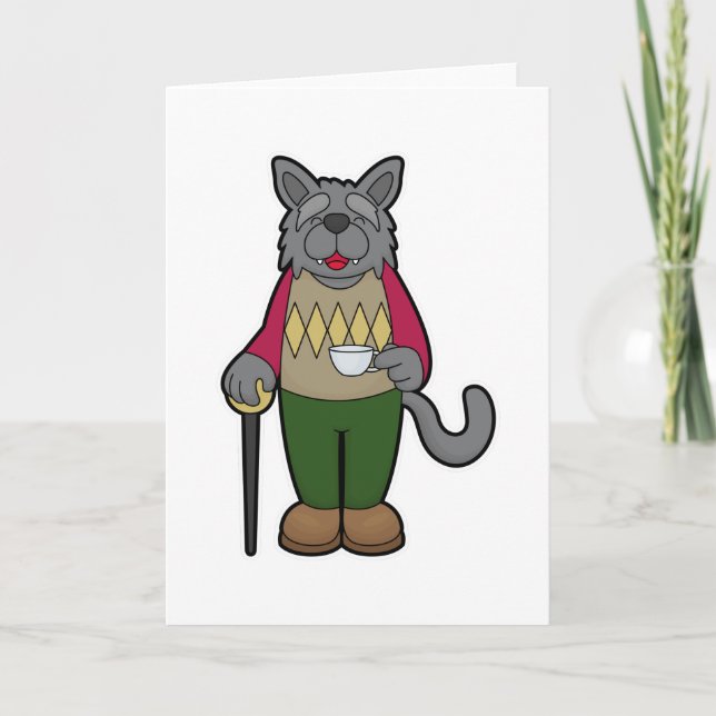 Carte Chien avec la coupe du café (Devant)