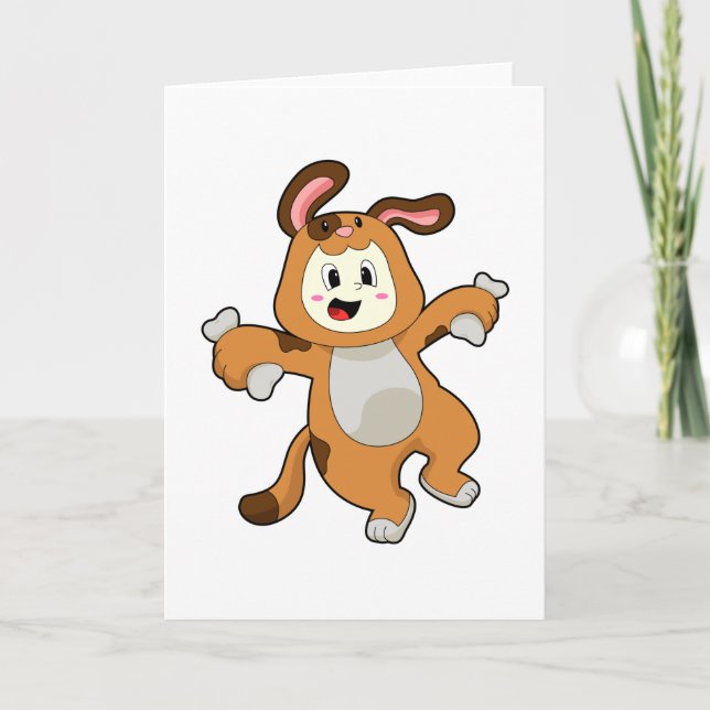 Carte Chien avec os en lapin (Devant)