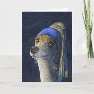 Carte Chien avec perle à oreille