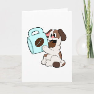 Carte Chien avec tasse de café