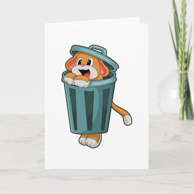 Carte Chien avec Trashcan (Devant)