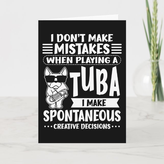 Carte Chien Avec Tuba Music Tubaisist Tuba Tuba (Devant)