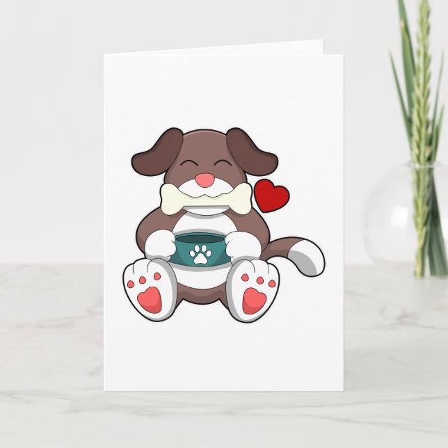 Carte Chien avec un os (Devant)