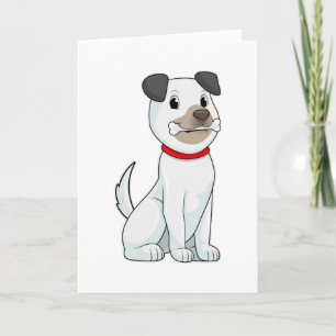 Carte Chien avec un os
