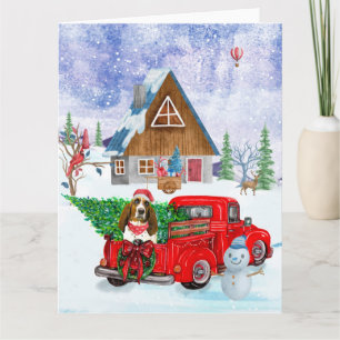 Carte Chien Basset Hound dans un camion de livraison de 