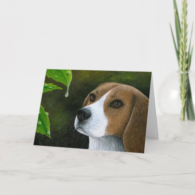 Carte Chien beagle 116 Vert (Devant)