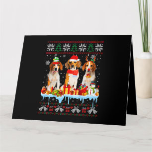 Carte Chien Beagle de Noël moche Père Noël Costume de ch