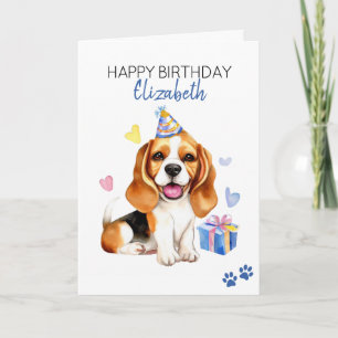 Carte Chien beagle Personnalisé Joyeux anniversaire