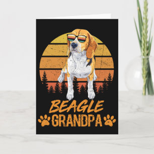 Carte Chien Beagle Tricolore Vintage Grand-Père Patte Pa