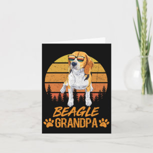 Carte Chien Beagle Tricolore Vintage Papy Patte Papa Jou