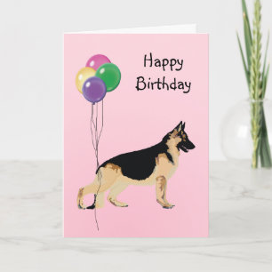 Carte Chien berger allemand, Ballons d'anniversaire