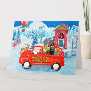 Carte Chien berger allemand camion de livraison de Noël