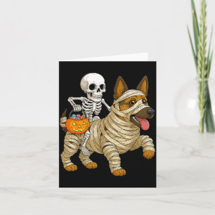 Carte Chien berger allemand de squelette montant une mom