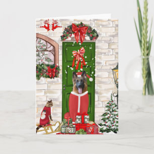Carte Chien berger allemand Noël
