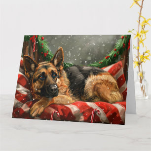 Carte Chien Berger Allemand Noël Fêtard