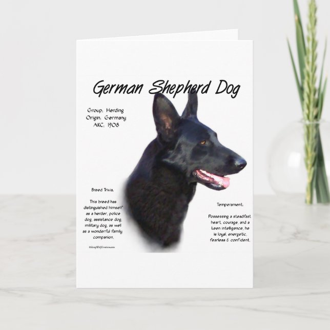 Carte Chien berger allemand (noir) Conception de l'histo (Devant)