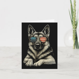 Carte Chien berger allemand patriotique Usa Drapeau Sung