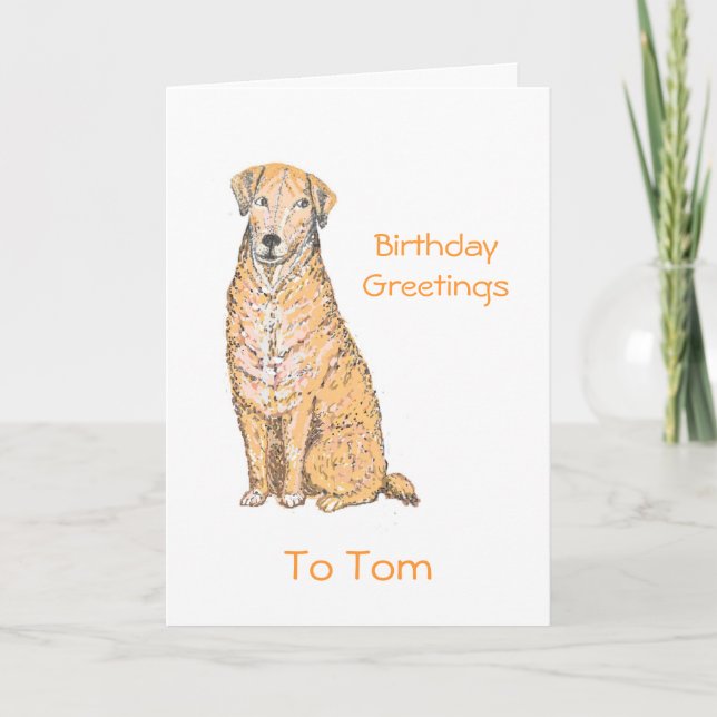 Carte Chien Birthday Card ajouter le nom (Devant)