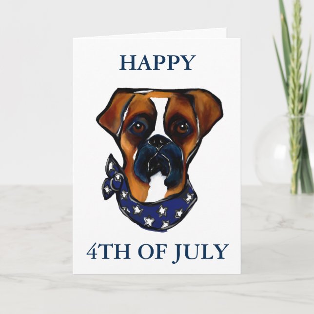 Carte Chien Boxer 4 juillet (Devant)