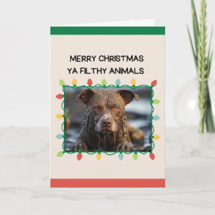 Carte Chien Brown boueux drôle Noël