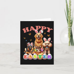 Carte Chien Bunny Oreilles Joyeuses Chasse aux oeufs de