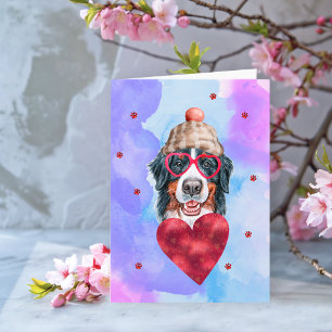 Carte Chien cadeau de la Saint Valentin de la Montagne B