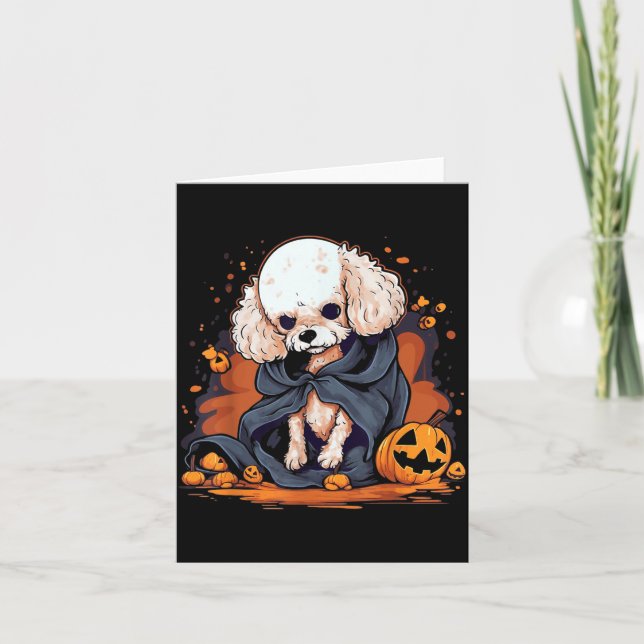 Carte Chien Caniche Halloween (Devant)