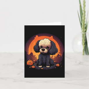 Carte Chien Caniche Halloween Hommes Femmes Enfants