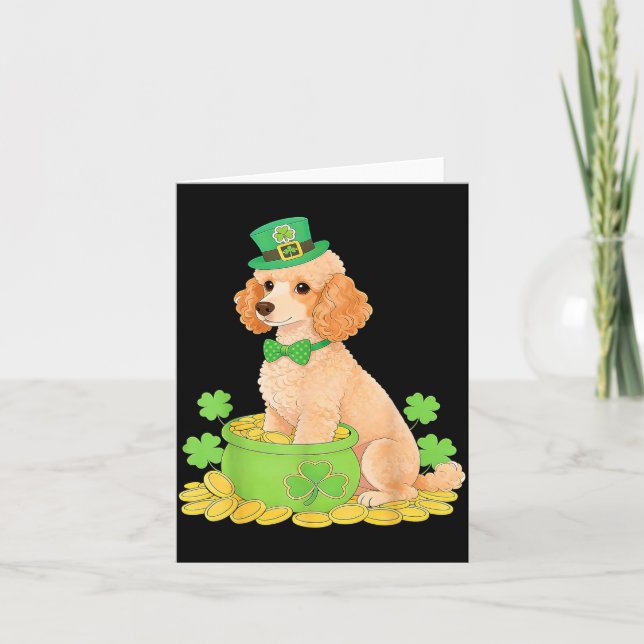 Carte Chien Caniche Saint Patrick Jour de la Fête Irland (Devant)
