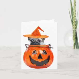 Carte Chien carlin d'Halloween