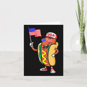 Carte Chien chaud patriotique Drapeau américain Usa Drôl