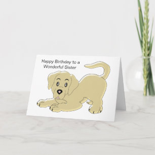 Carte Chien Chien Chien Personnalisé Soeur Anniversaire