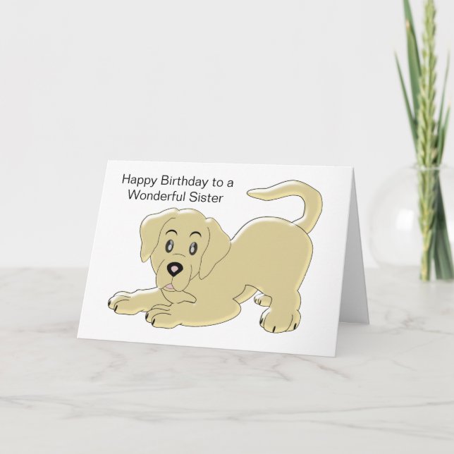 Carte Chien Chien Chien Personnalisé Soeur Anniversaire (Devant)